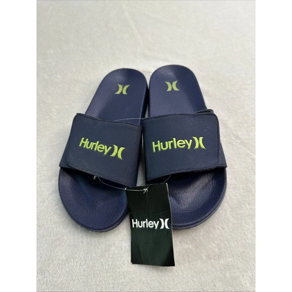 Hurley Kids Navy‎ Blue Slide Sandals with Logo Size 5